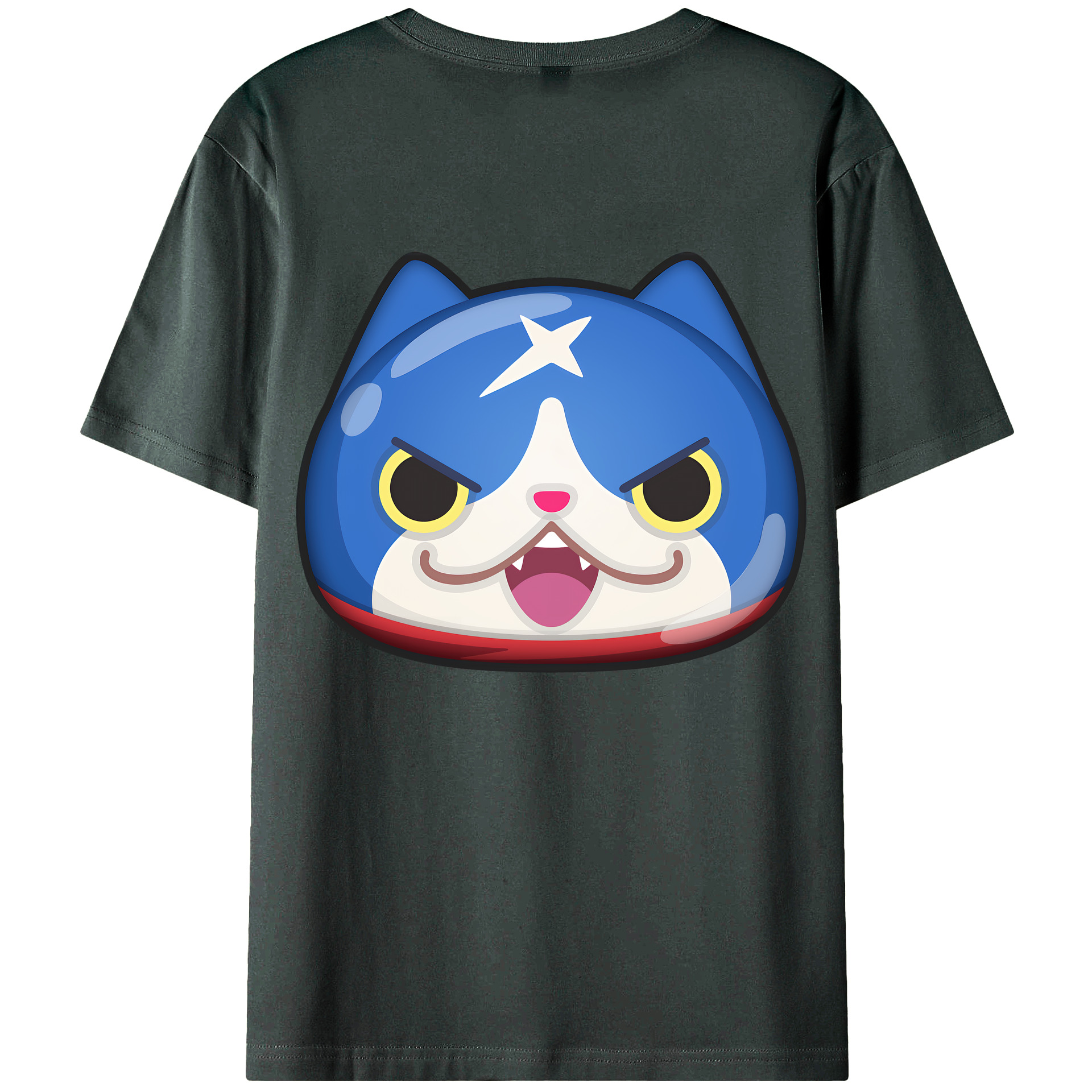 （画像用） 妖怪ウォッチ Yo-kai Watch 綿100％ メンズ半袖Tシャツ（バックプリント） 通気性